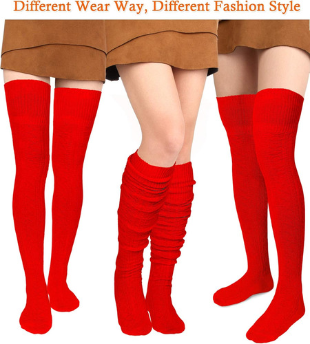 Calcetines Altos De Algodón Extra Largos Para Mujer ...