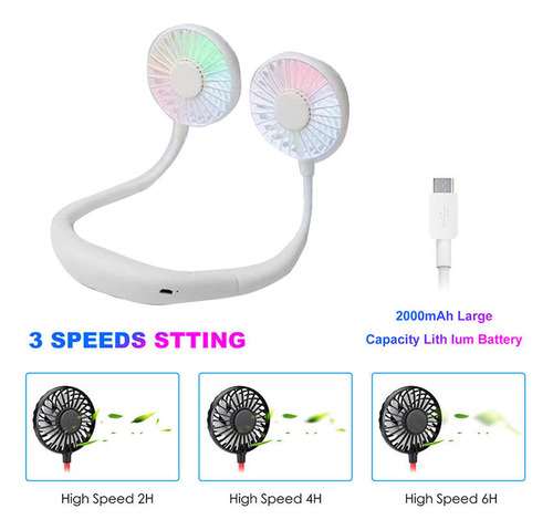 M Ventilador De Cuello Con Doble Refrigeración: Usb