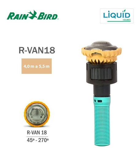 Boquilla Tobera Rotativa R-van 18 45-270º Aspersor Rain Bird