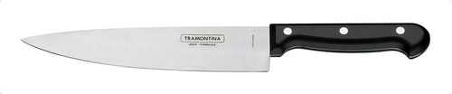 Lâmina de faca de cozinha Tramontina Chef de 20 cm em aço inoxidável Ultracorte, cor preta