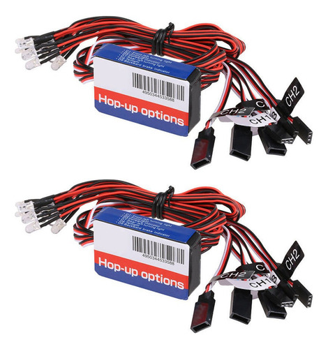 Jj 2x De Luces Intermitentes Led A Escala 1/10 Rc Compatible