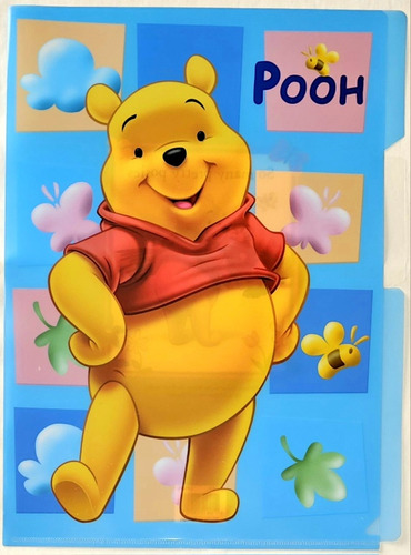 Fólder Winnie Pooh De Plástico Con Divisiones 10 Piezas