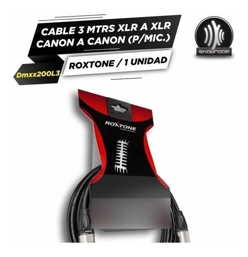 Imagen 2 de 7 de Cable Canon Xlr Para Microfono - 3 Metros Roxtone Dmxx200l3