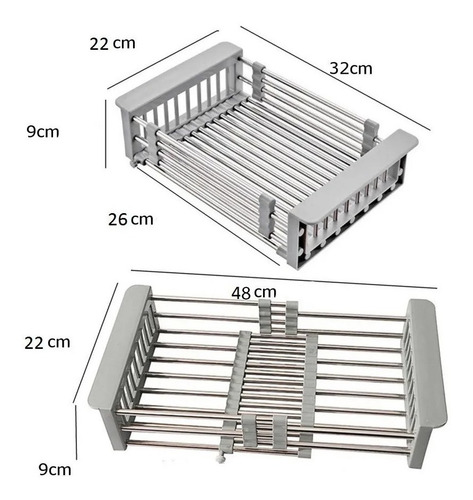 Escurridor Extensible Cocina Bacha Fruta Verdura Sheshu Home