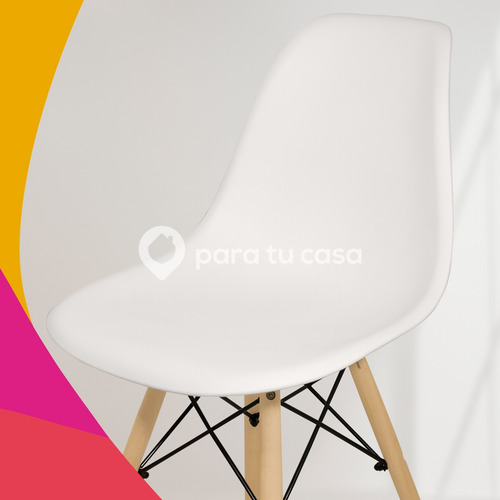 Sillas X 6 Comedor Plástico Patas Madera Diseño Eames Ct