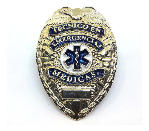 Placa De Tecnico En Emergencias Médicas Dorada