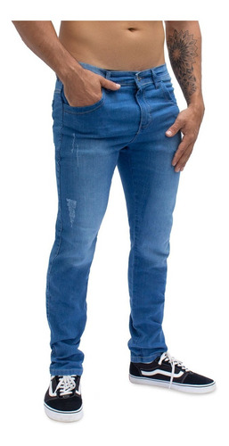 Imagem 1 de 5 de Kit 2 Calça Jeans  Masculina Slim   Elastano Temos 3 Modelos