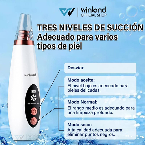 Removedor Espinillas,6 Sondas Succión Limpiadora Poros Acné