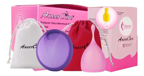 Aneercare Disco Menstrual + Copa Alta Comodidad Y Protección Rosa Las 2 L