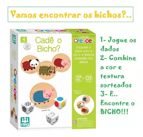 Jogo Educativo - em madeira - Cadê o bicho? - NIG - Ludolica