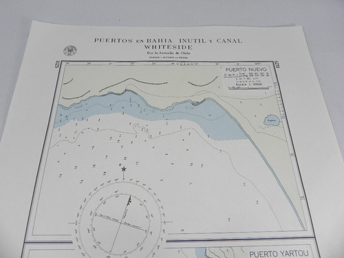 Mapa Bahia Inutil Y Whiteside Hidrografico Armada Chile