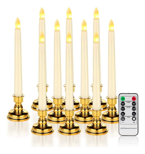 9 Velas Navideñas Sin Llama Para Ventana Con Soportes ...