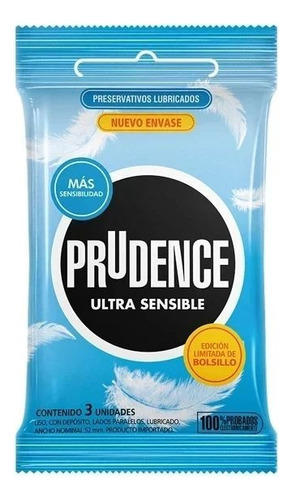 Preservativo Prudence Ultra Sensible Pack De 3 Unidades