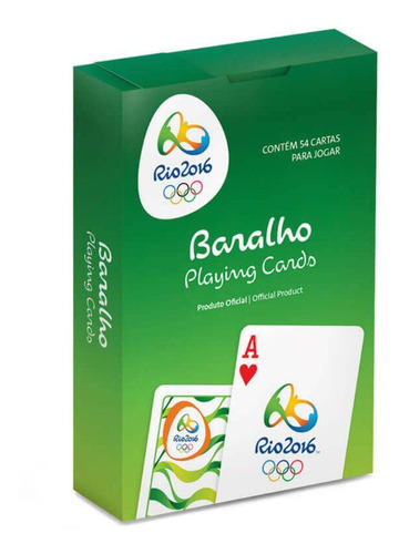 Baralho Olimpiadas Rio 2016 Verde 54 Cartas Copag