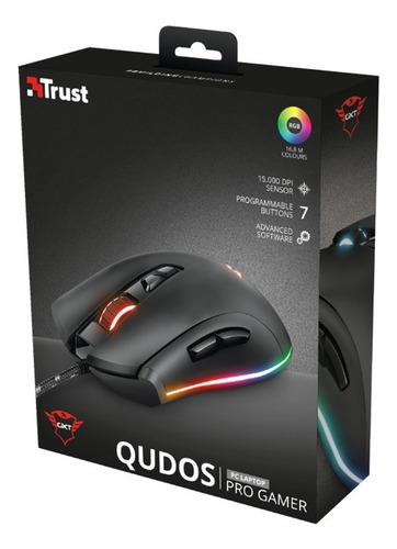 Mouse Rgb Trust Gxt 900 Qudos Color Negro