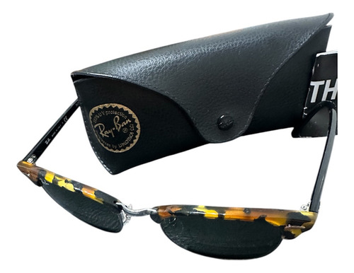 Anteojos Ray-ban Rb3016 Clubmaster 1157 Color Carey Club Master Carey (havana) Verde Oscuro Carey Con Detalles En Negro Carey ( Havana ) (Usado)