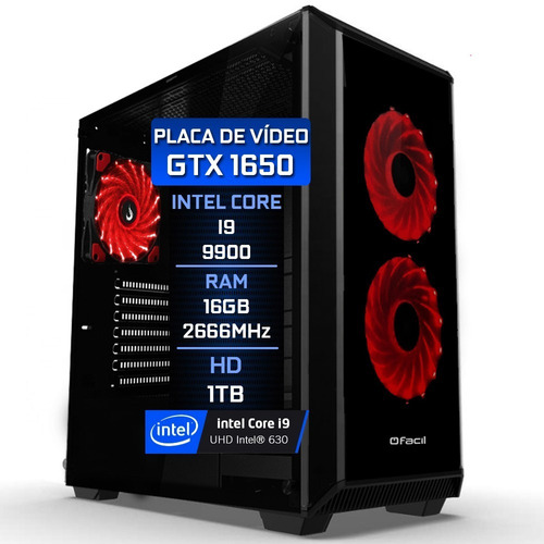 Pc Gamer Fácil Intel Core I9 9900 16gb Hd 1tb Gtx 1650