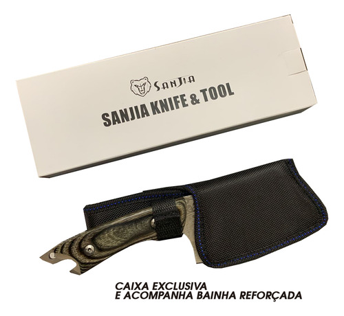 Cutelo Machado Inox Churrasco Full Tang King Madeira Rústico
