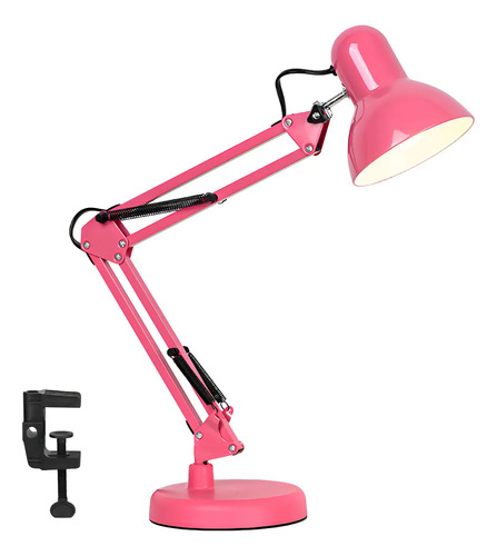 Luminária de Mesa Dapon Articulada Abajur Modelo Pixar com Base e Garra Cor Rosa Dl0pk-eu
