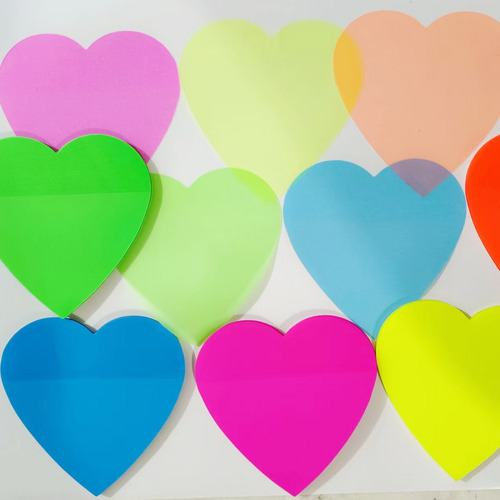 Pegatinas De Pet Fluorescentes En Forma De Corazón, 2 Libros