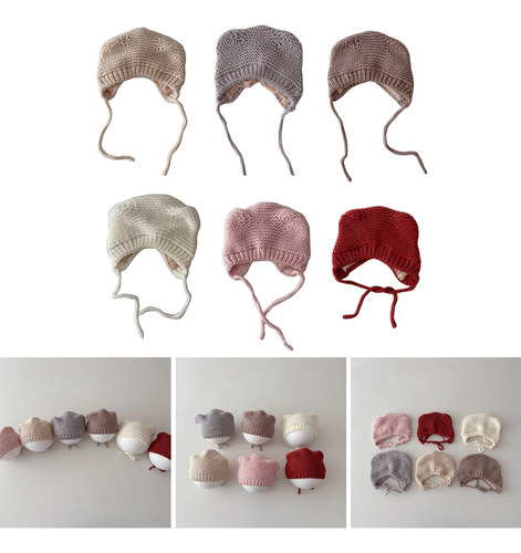 Gorro De Punto Para Bebé Con Orejas De Gato (r), Color Liso,