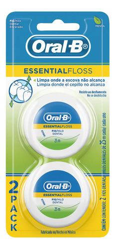 Hilo dental Oral-B Essential Floss sabor menta 25 m pack x 2