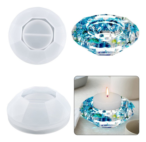 Portavelas Tealight Molde De Resina Bling Diamond Porta...