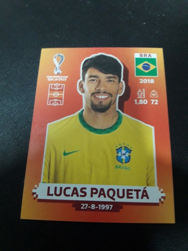 Mundial Qatar 2022. Figurita N° Bra 13 Lucas Paqueta. Mira!!