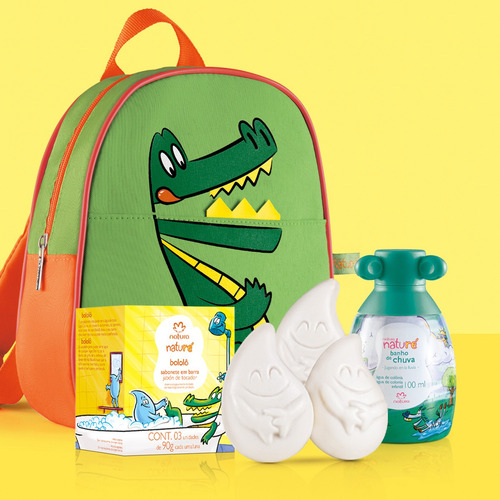 Kit Natura Naturé Banho De Chuva Com Mochila Jacarezinho