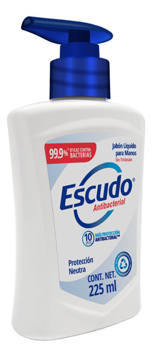 Jabón Escudo Antibacterial Líquido Neutro 225ml