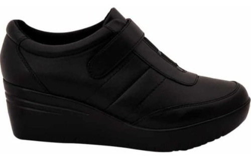 Zapato De Servicio Piel Plataforma Manet 2104 Negro Mujer