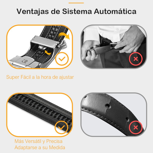 Cinturón Para Hombre Cinto Cuero Ancho 3cm Hebilla Ajustable Color Negro Diseño De La Tela Lisa Talla 105