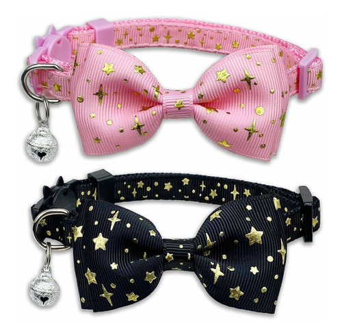 Collar De Gato Con Pajarita Y Campana, Collar De Gatito Star