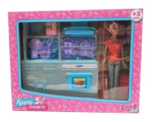 Juguete Muñeca Kiara Cocinera Cocina Poppi Doll