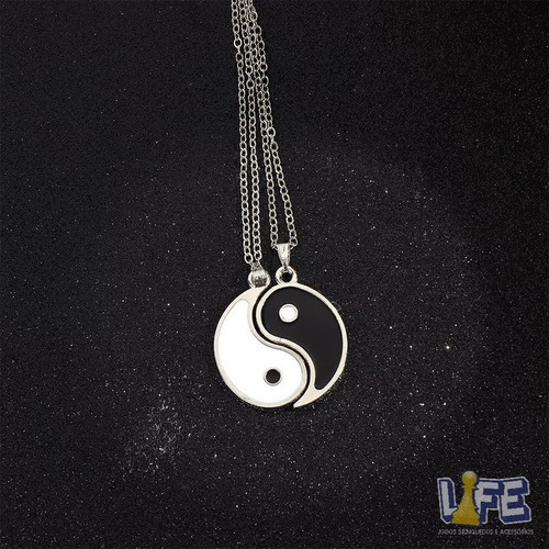 Colar Duplo Yin Yang Naruto - Namoro/ Best Friends (1 Par) Cor Prateado