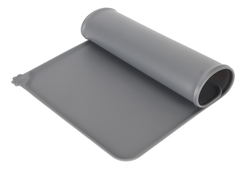 Grey Dog Food Mat Silicone Pet Feeding Waterproof Prevent