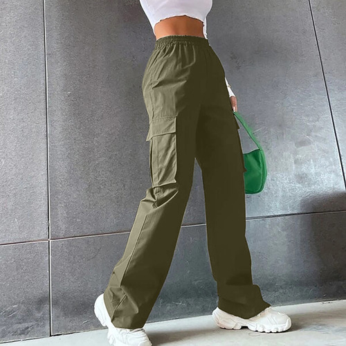 Pantalón Casual Vaquero Con Bolsillo Recto Para Mujer, Cilin