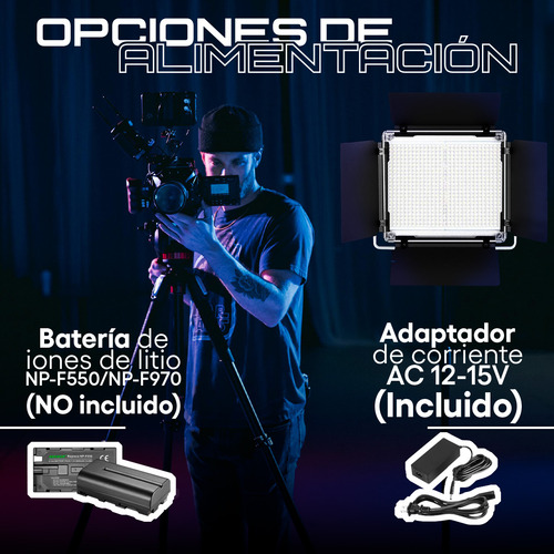 Neewer Panel De Luz Led Iluminación Fría Y Cálida Snl660 Kit Estructura Negro Luz Bicolor