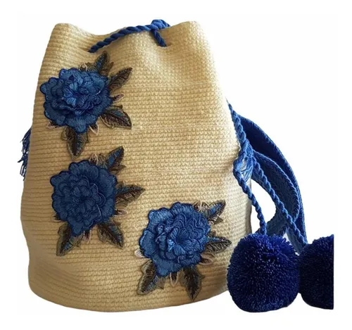Mochilas wayuu con flores sale