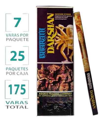 Incienso Darshan - 25 Paquetes - 175 Varas