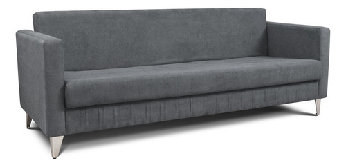 Sofa Cama 2.12 - Tela Anti Manchas Color Gris Oscuro