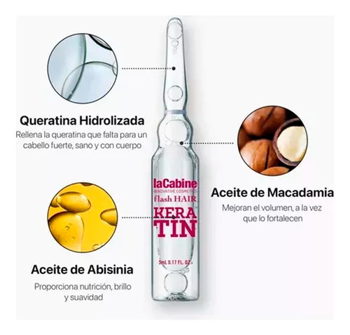 Ampolleta Tratamiento Antifrizz Para Cabello Lacabine 2 Ml