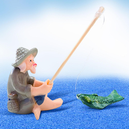 Cr Figura Pescador En Miniatura For Casa Muñecas.