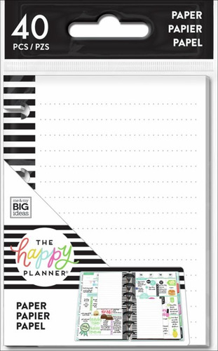 40 Hojas Repuesto Libreta Cuaderno Micro Happy Planner Color Rayas
