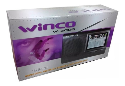 Radio Winco W-2005 Am Fm Portatil 9 Band A Pilas Telescopica