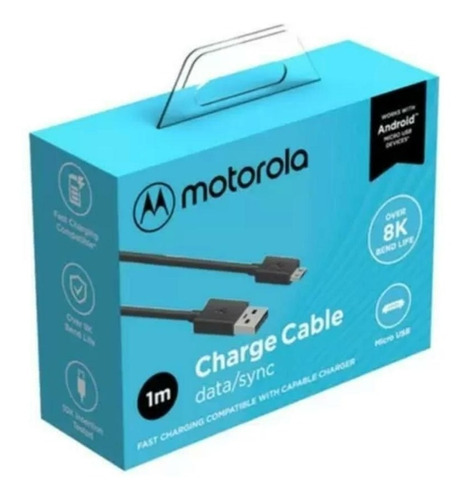 Cable Motorola Usb-a To Micro Usb Original Carga Rapida 1m