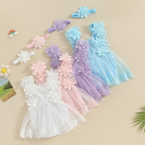 Conjunto De Ropa De Verano Para Bebé Niña, Vestido Princesa