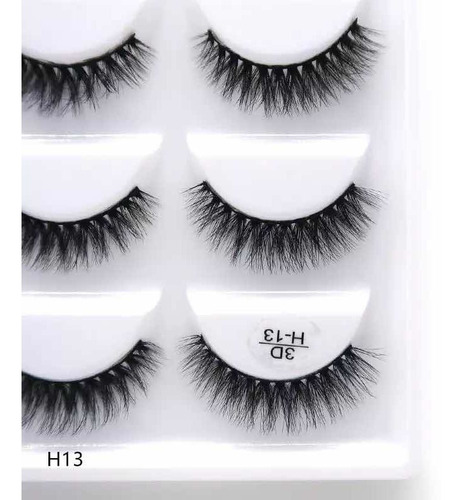 Cílios Postiços 3dh13 Estilo Mink Com 05 Pares