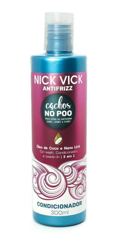 Condicionador Cachos No Poo Nick Vick Antifrizz 300ml