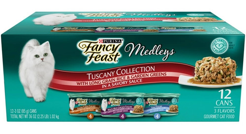 Comida Húmeda Gatos Fancy Feast Colección Tuscany 12 Pack